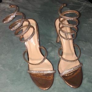 Rose Gold heeled sandals